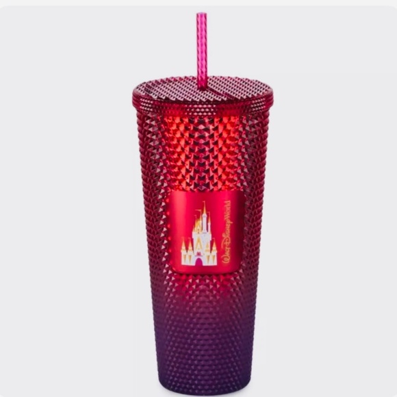 NEW Disney World Parks Cinderella Castle Red Starbucks Studded Tumbler Venti Cup - Picture 3 of 5